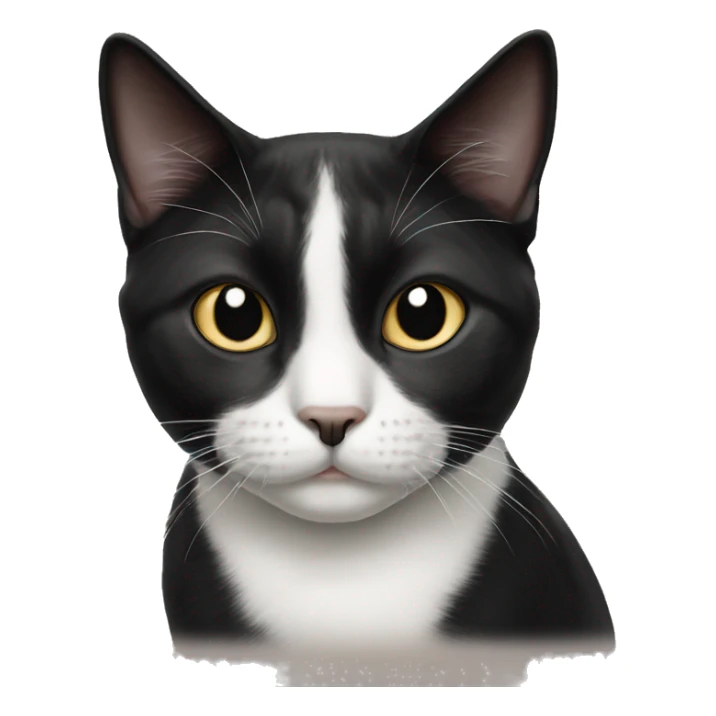 Tuxedo cat with black and white nose sticker