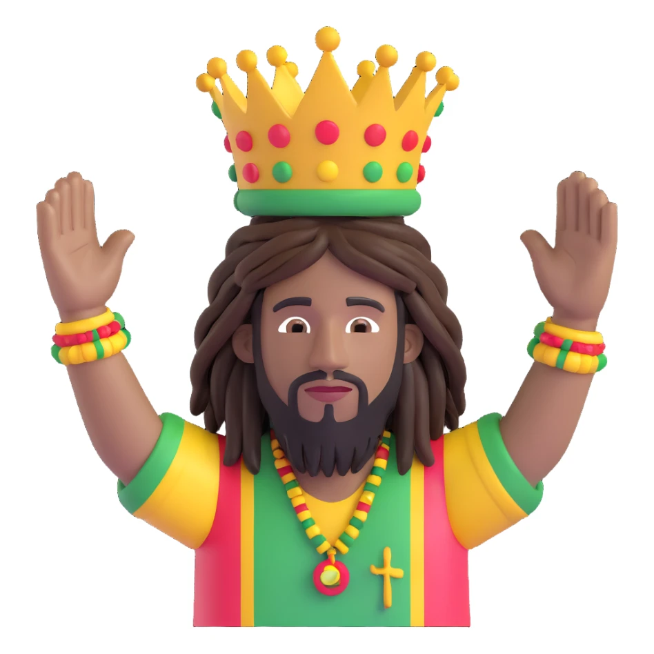 A rasta yard man bigging up di whole world 🌍🔥🤲🏾, reggae vibes 🎶, love and unity ✨💛💚❤️, every nation stand strong 🇯🇲🌐👑. sticker