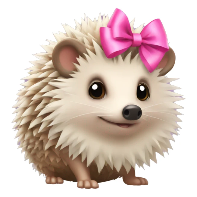 hedgehog with a pink bow sticker