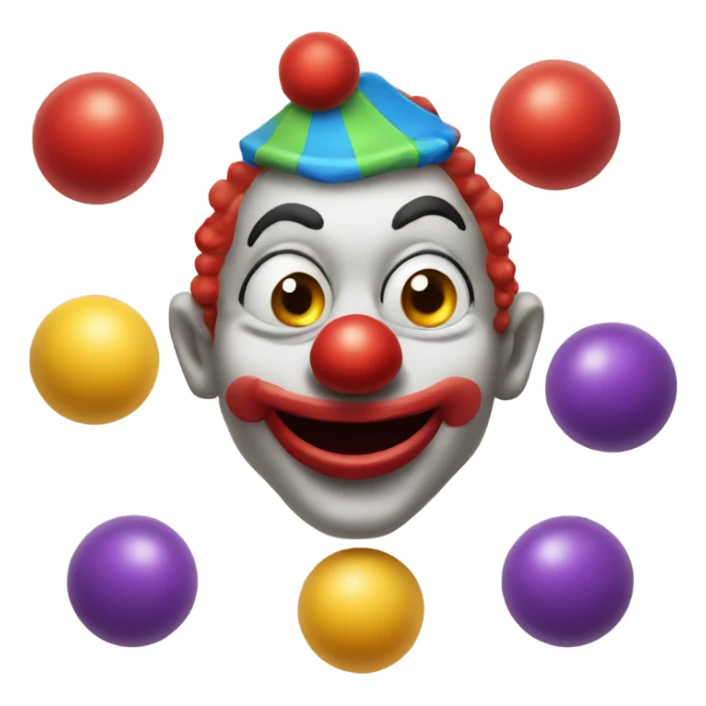 Clown juggling balls in mouth sticker