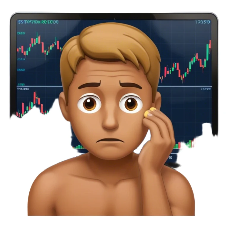 A man is watching the crypto market with anxiety  sticker