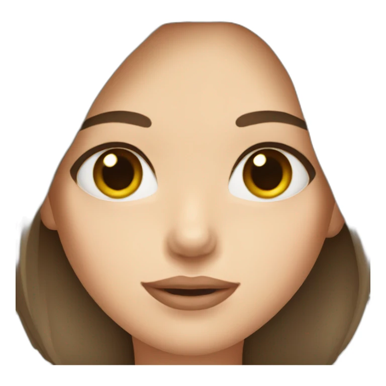 Girl with short brown hair brown eyes light pink lips sticker