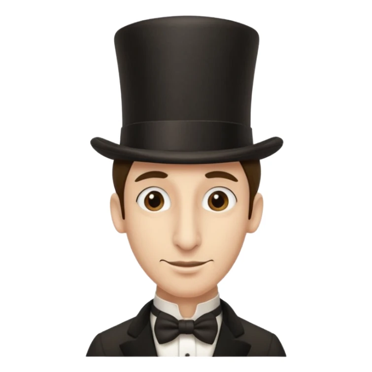 Man wearing a top hat long nose and peyot  sticker