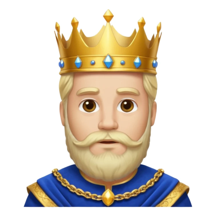 bearded king with crown and blue outfit blonde hair sticker