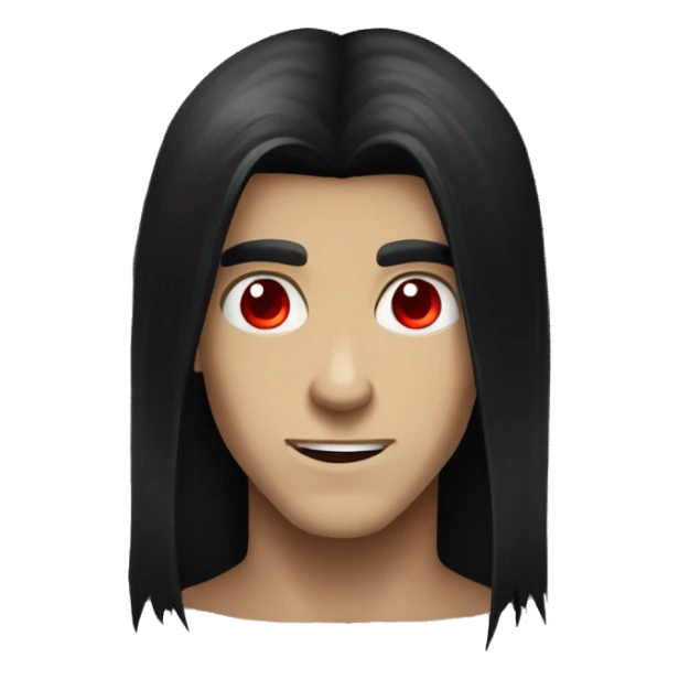 black long hair with red eyes young handsome vampire sticker