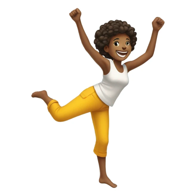 Women kicking her legs in love sticker