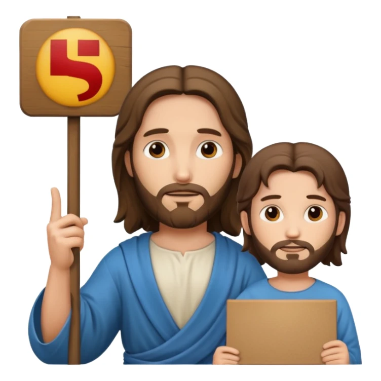 Jésus avec une pancarte dans ses mains dans ses mains sticker