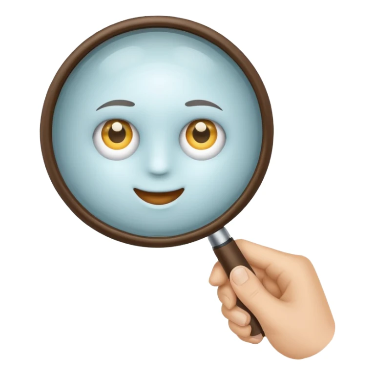 a hand with a magnifying glass sticker