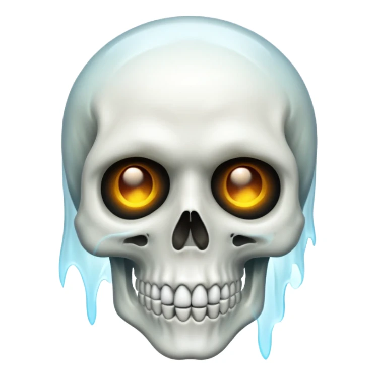 Skull face ghost blinking one eye sticker