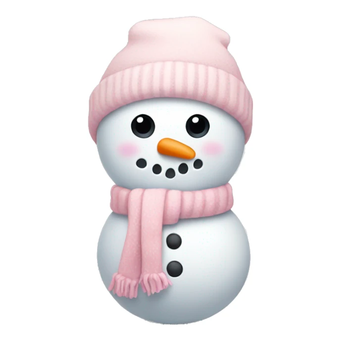 Cute white and light pink snowman sticker