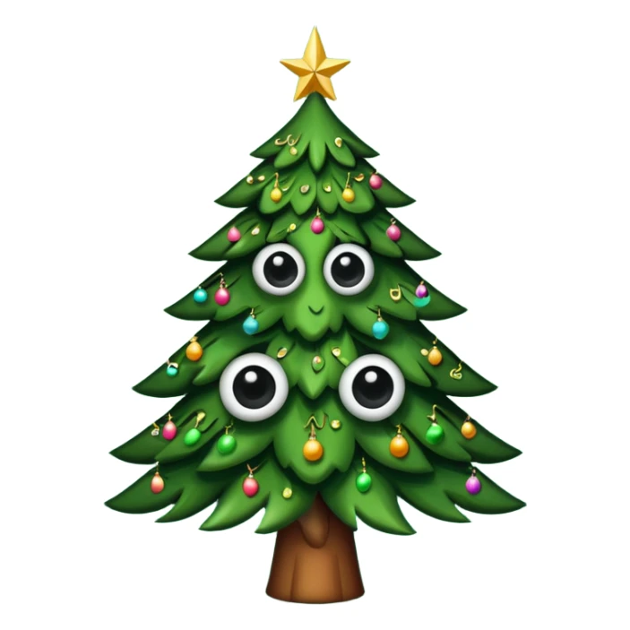 sapin avec deux gros yeux noirs sticker