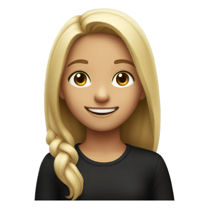 smiling girl in black shirt sticker