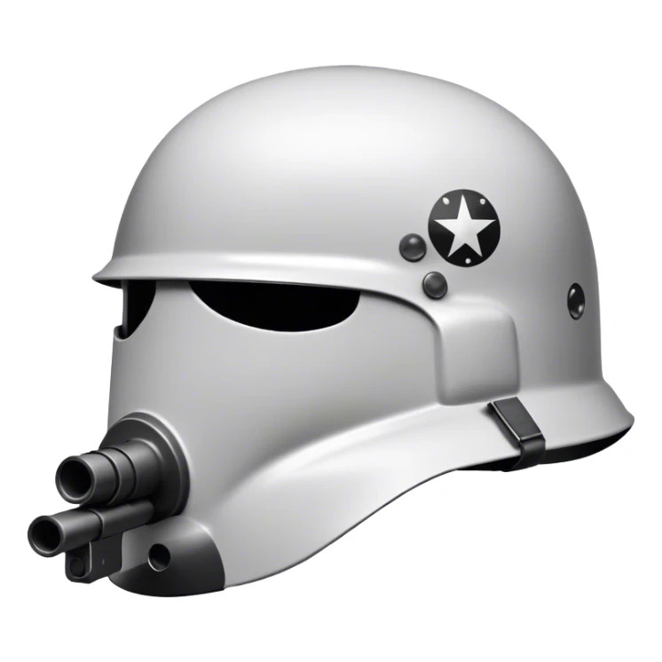 emoji  must be black and white only, its a cold  war helmet like the sh41 one, and it got penetrated by a bullet. sticker