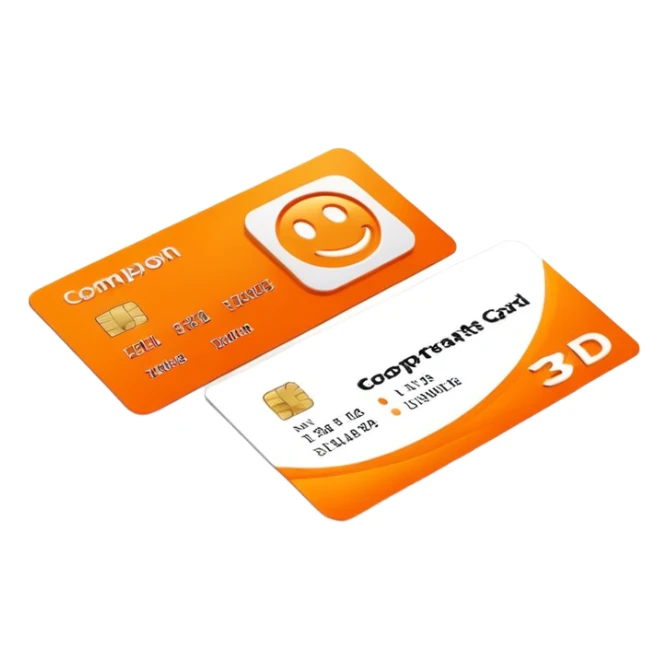 3D corporate card where Color #FF3D00 is the main visual element, with simple ‘WAD’ text. just 'WAD' and no other markings (no digits, no any card company logos, no chip). Minimal, modern, high-end. sticker