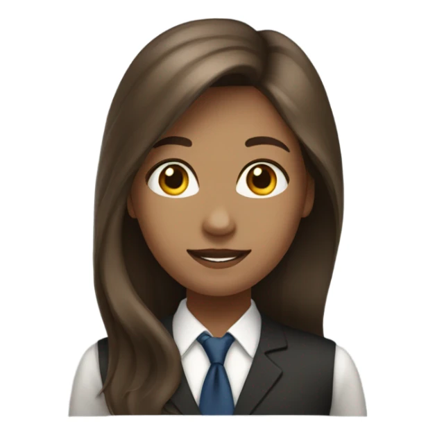 Long brown hair girl banker white sticker