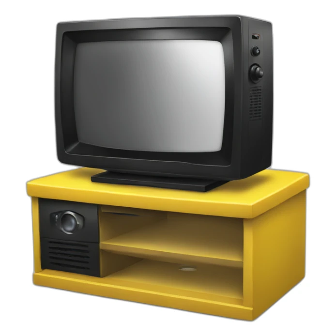 Tv yellow and black sticker