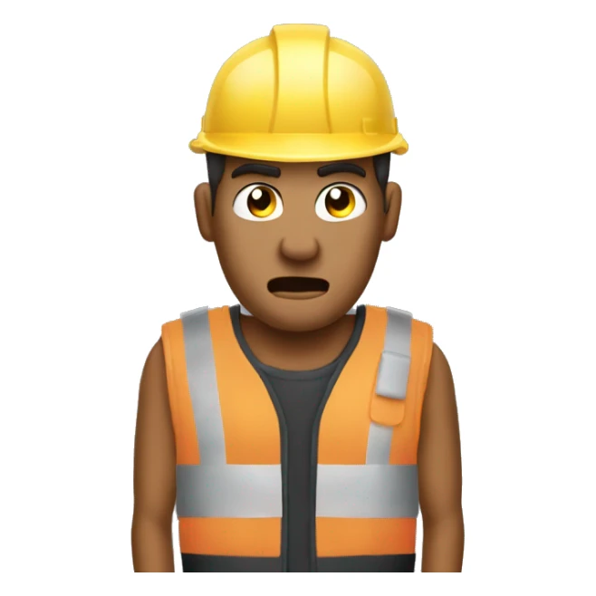 Guy ANGRY on walkie talkie in work vest sticker