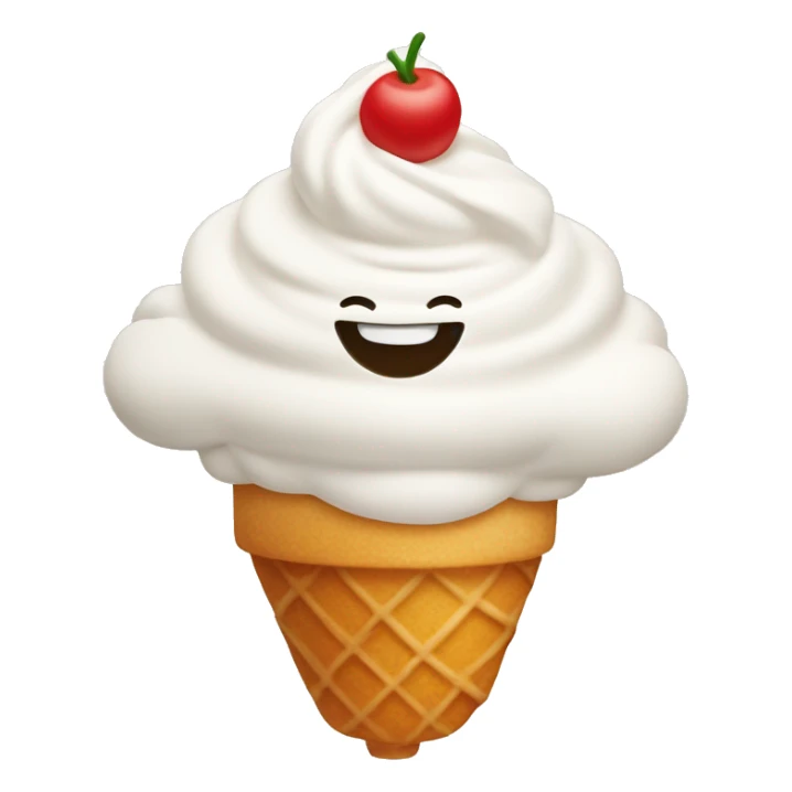 whip cream with a smile sticker