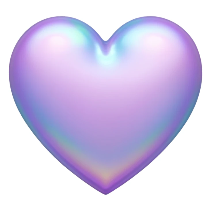 pastel lilac-colored iridescent heart sticker