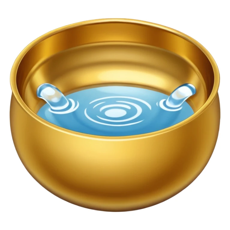 simple gold bowl top view filled with water sticker