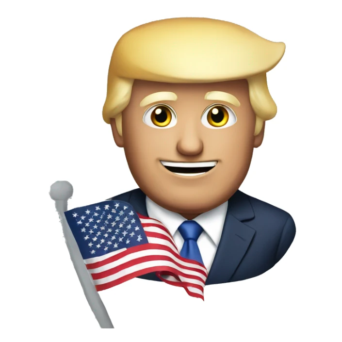 donald trump with american flag sticker