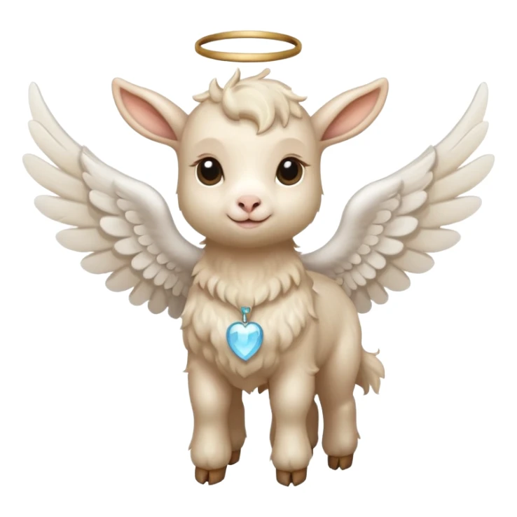 beige baby goat with angel wings  sticker