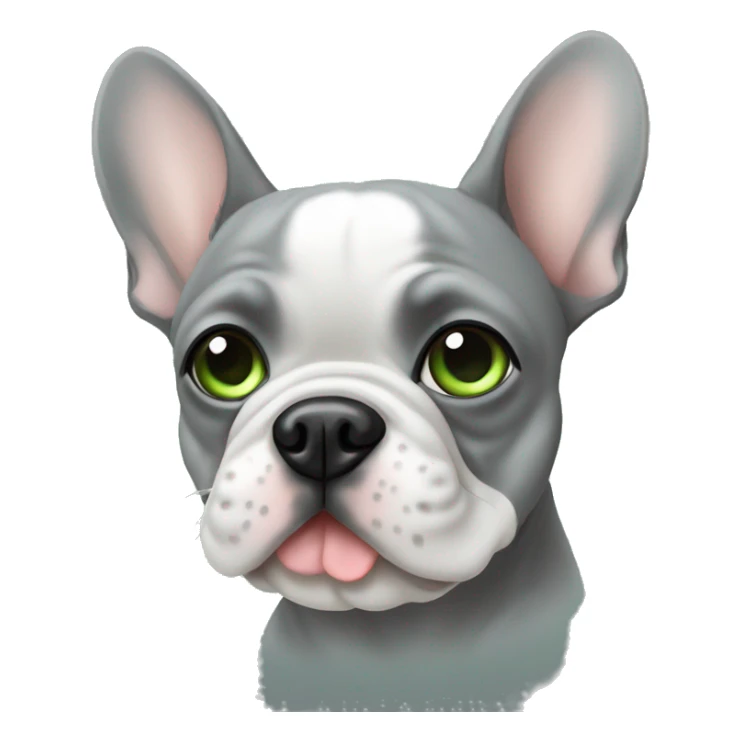 Grey Frenchie with green eyes sticker