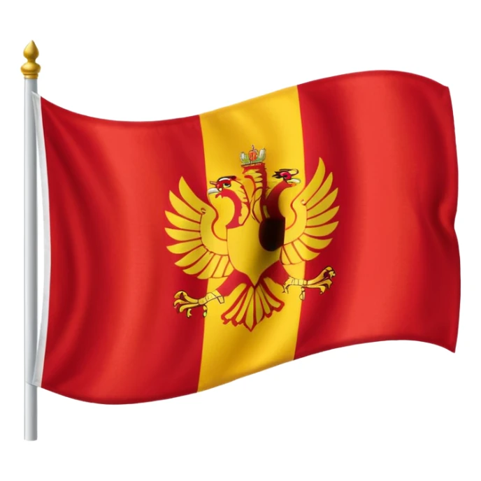 a flat flag that is split down the middle of half the polish flag and half the macedonian flag sticker