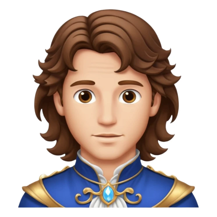 prince charming fantasy style magical aura wavy hair sticker