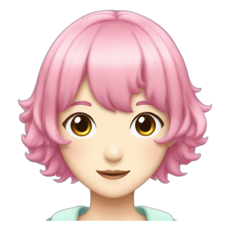 Nana Komatsu in Anime with pink hair sticker