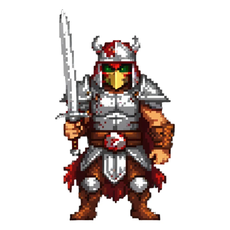 Guts from Berserk manga, berserker armor, wielding Dragon Slayer sword, scar on face sticker