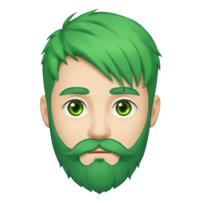 green hair and beard man sticker