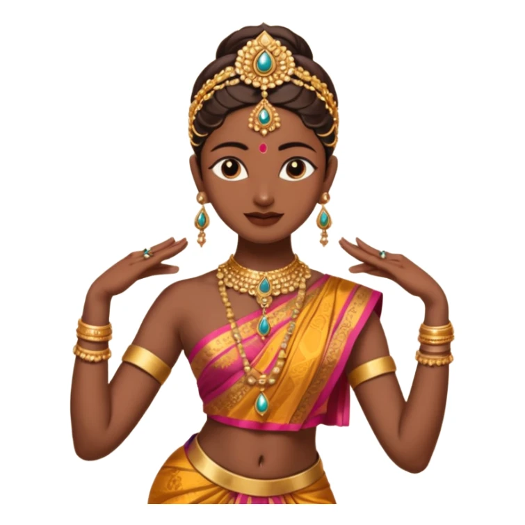 Create me a bharatanatyam emoji what ch can by copy and pasted sticker