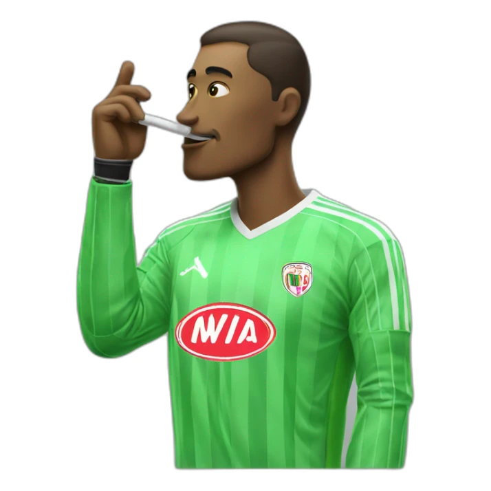 Soccer goalie smoking a cigar sticker