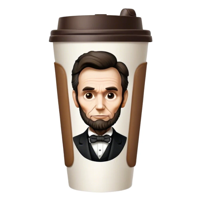 Abraham Lincoln if he were a to-go cup of coffee sticker