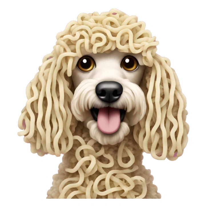 Poodle made of noodles sticker