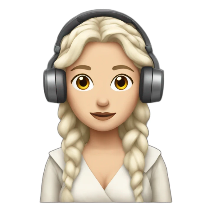 daenerys with headphones sticker