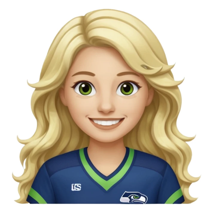 Long wavy blonde hair seahawks fan female sticker