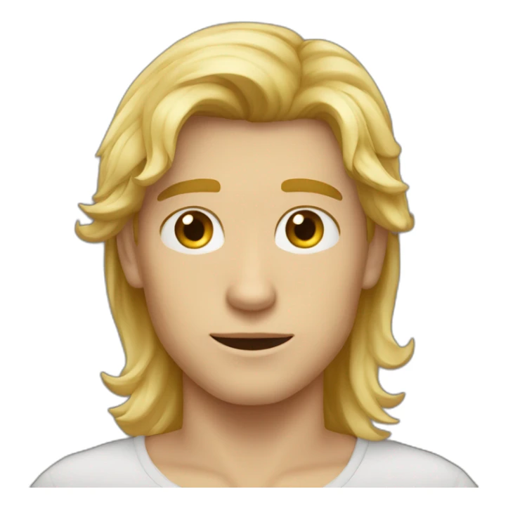 Garçon blond au yeux bruns cheuveux long sticker