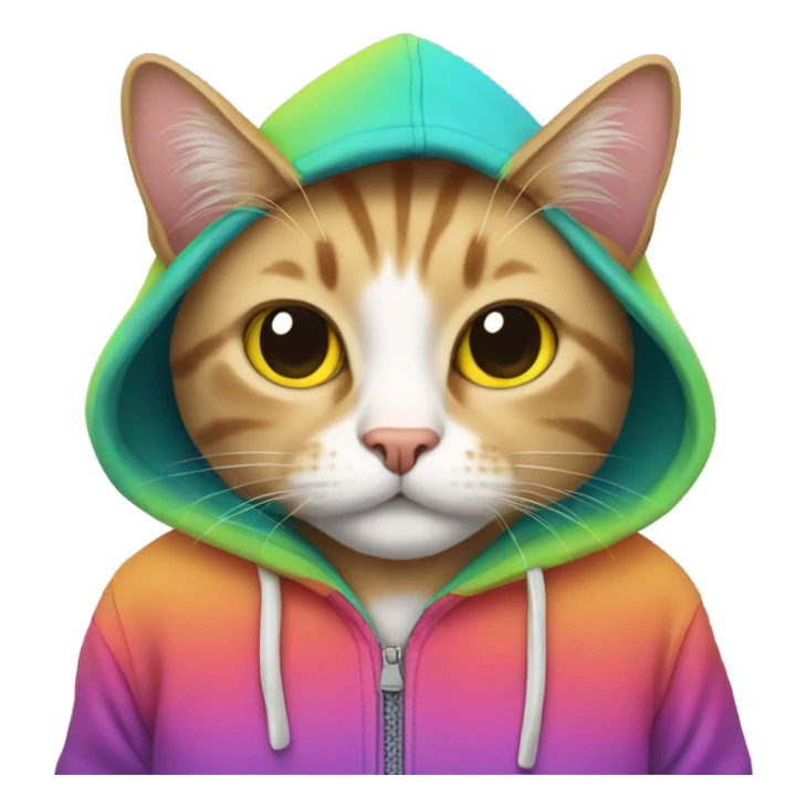 Cat wearing a hoodie sticker