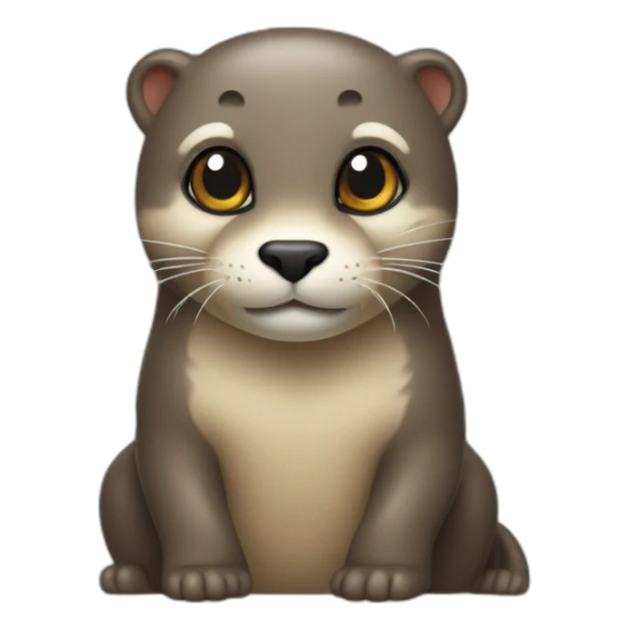 Une loutre sur un chat sticker