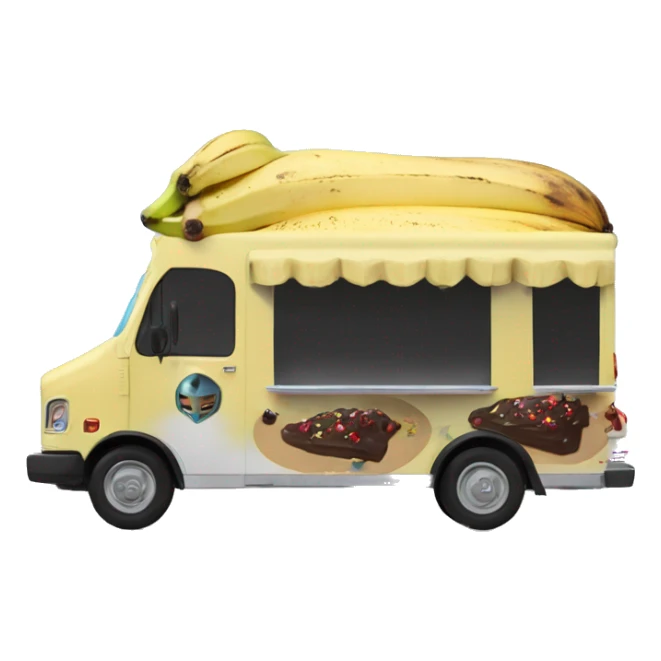 Side view mandalorian 20 foot long banana split Ice Cream Truck  sticker