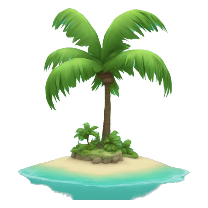 Single tropical island with turquoise water sticker