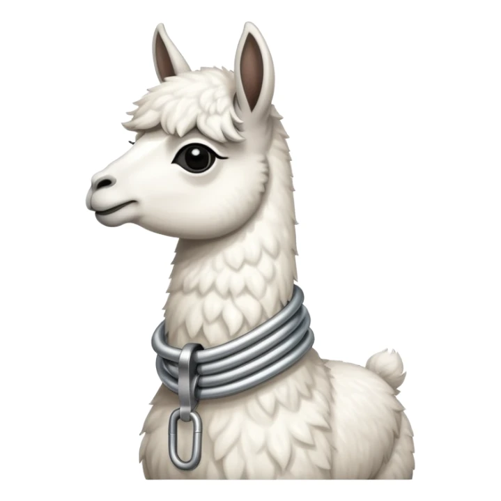 whitellama with a steel resilient coil around the neck sticker