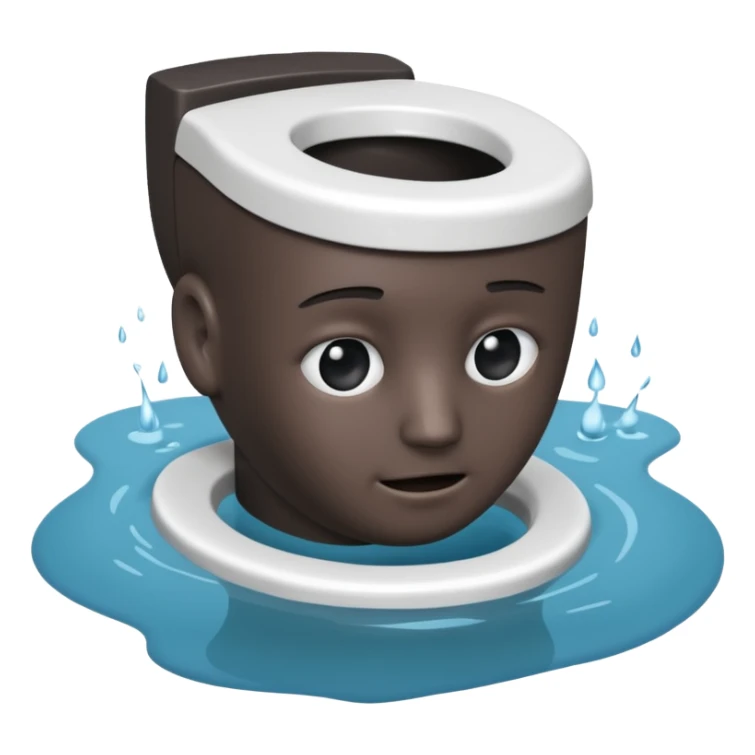 Sibidi toilet with a head inside the water  sticker
