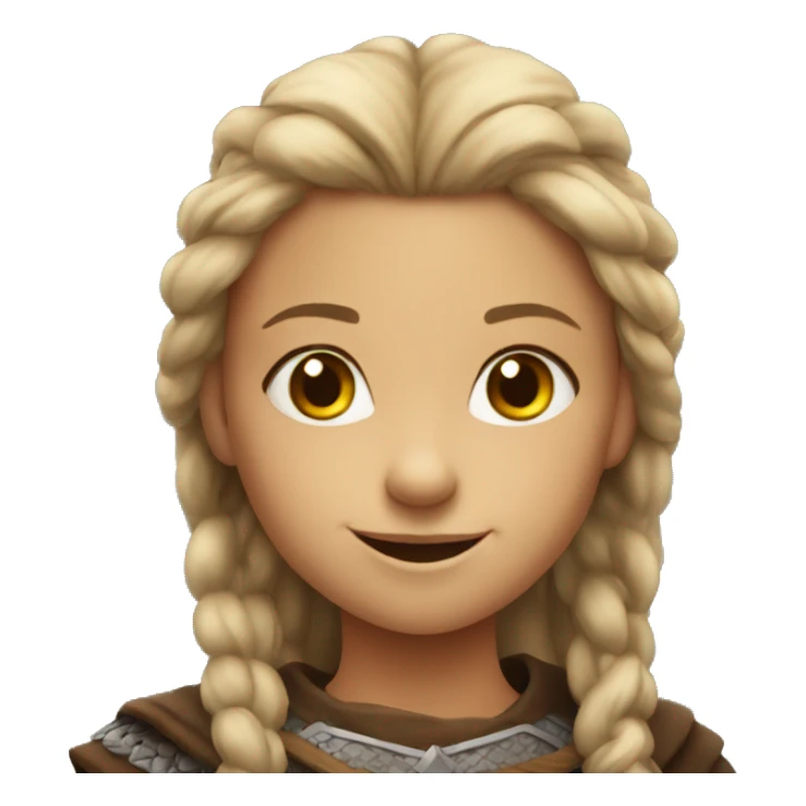 young viking girl smiling sticker