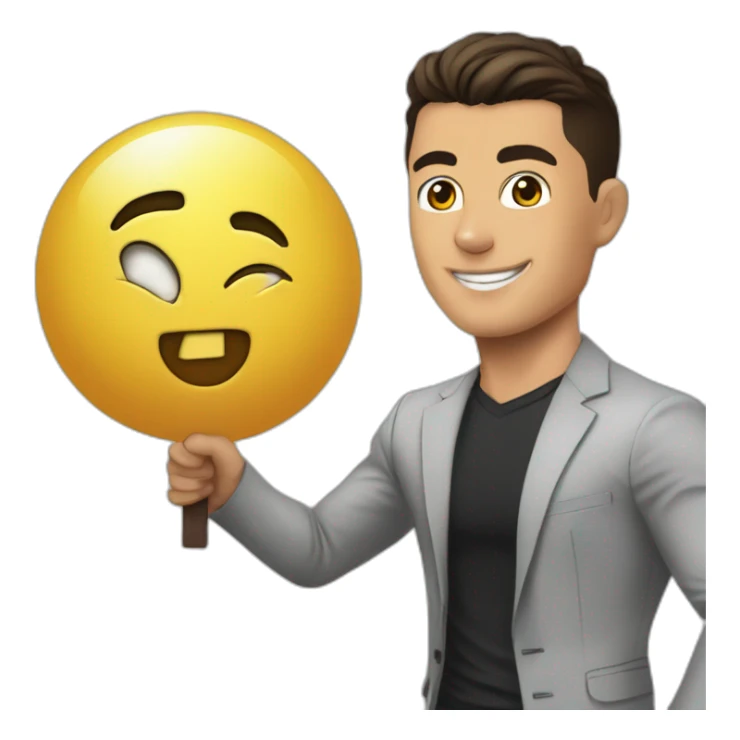 Cristiano Ronaldo holding a sign with Abdul Latif written on it sticker