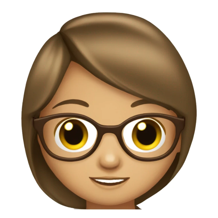 Niña con pelo largo castaño cn lentes sticker