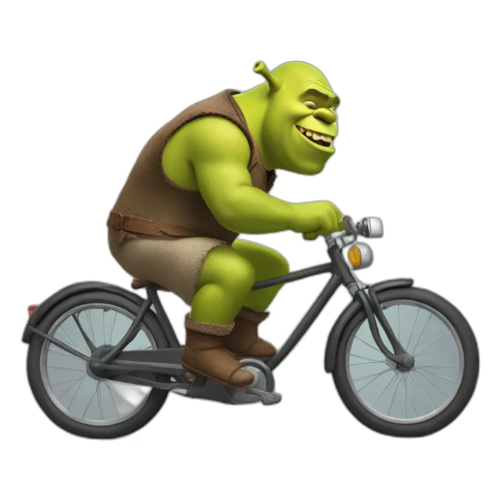 Shrek on a bike sticker