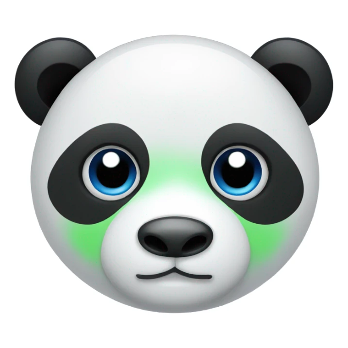 Panda with green face and blue eyes only face emoji sticker